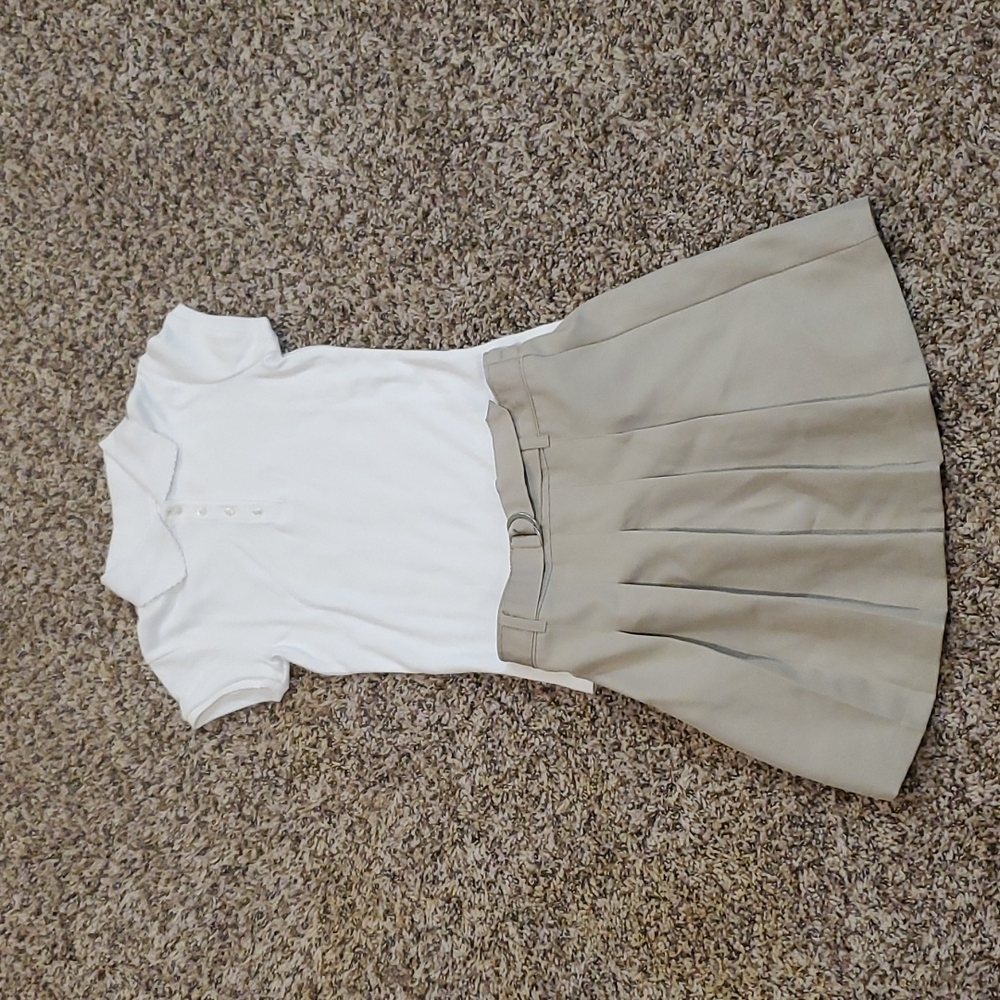 Girls 7/8 school uniform skirt polo shirt